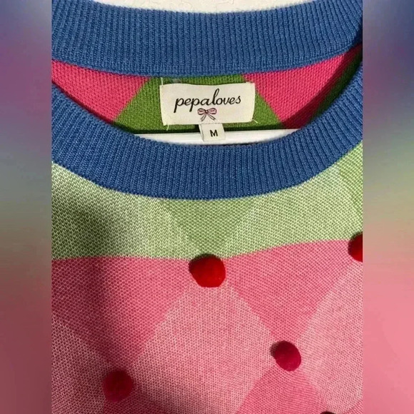 ModCloth Pepaloves Kimmy Gibbler Fuller House Pom Pom Sweater Size Medium - Picture 5 of 10